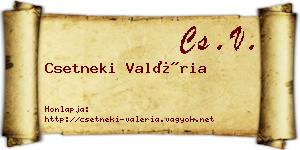 Csetneki Valéria névjegykártya